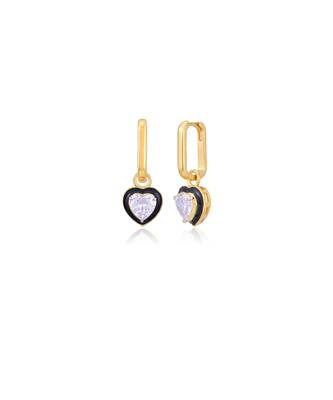 Black heart drop earrings 2