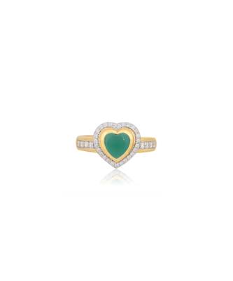 Green sterling silver studded jewellery ring 1