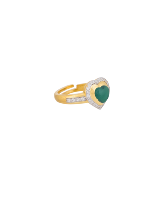 Green sterling silver studded jewellery ring 2
