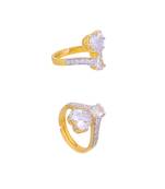 Silver studded jewellery ring with yellow gold plating