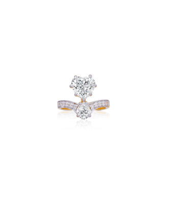 Silver studded jewellery ring with yellow gold plating 2
