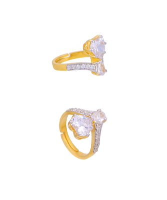 Silver studded jewellery ring with yellow gold plating 3