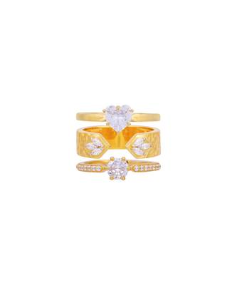 Yellow gold plated heart ring 1