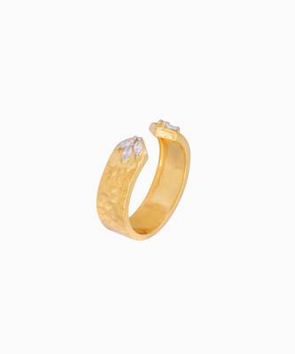 Yellow gold plated heart ring 2