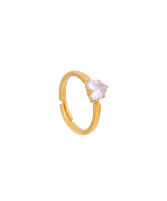 Yellow gold plated heart ring 3