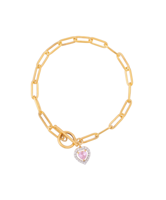 Gold plated pearl heart bracelet 2