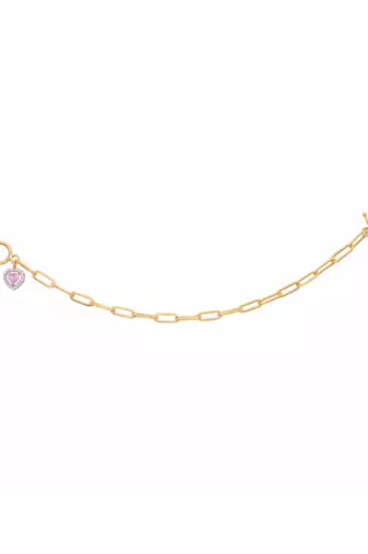 Gold plated pearl heart bracelet