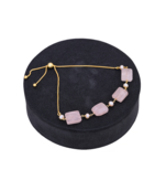 Pink studded jewellery sterling silver bracelet