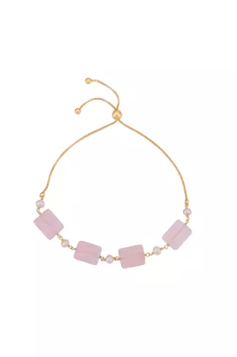 Pink studded jewellery sterling silver bracelet