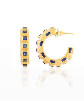Blue gold plated hoops 2