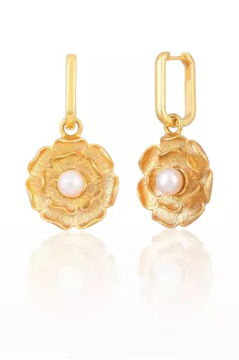 Yellow gold plated earrings