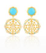 Blue sterling silver studded jewellery earrings