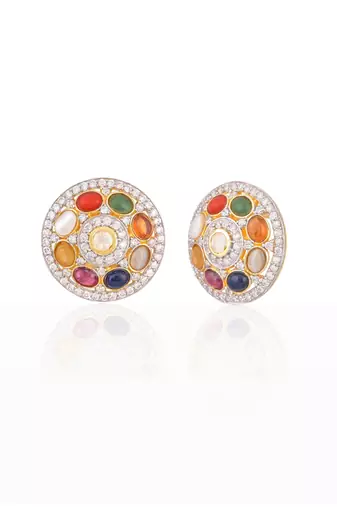 Classic multicolor navratana ear studs