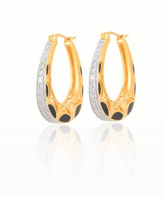 Black sterling silver studded jewellery earrings 1