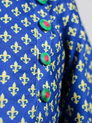 Blue crepe printed kurta set for boys 2