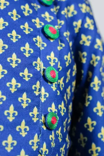 Blue crepe printed kurta set for boys