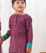 Purple leheriya short kurta set