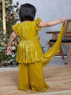 Yellow pearl embroiderd sharara set 2