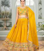 Yellow embroidered Lehenga Choli 