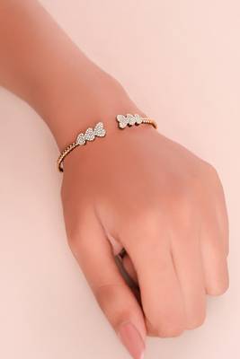 Rose gold  sterling silver triple-love kada 2
