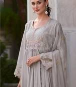 Rubina cloud cotton mul embroidery premium anarkali suit set