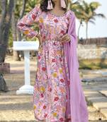 Salma purple digital print muslin suit set