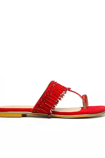 Red velvet flats