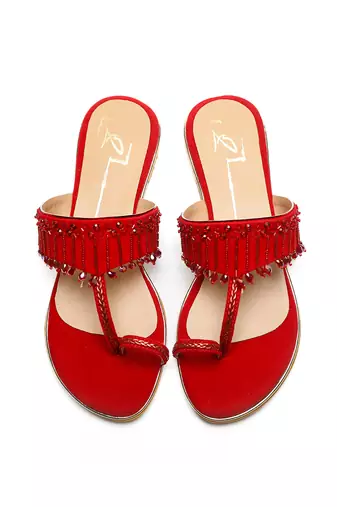 Red velvet flats