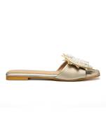 Gold leather finish flats