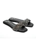 Black leather finish flats