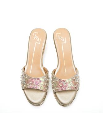 White leather finish wedges 2