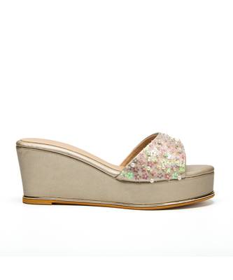 White leather finish wedges 3