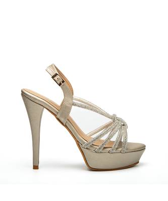 White leather finish heels 2