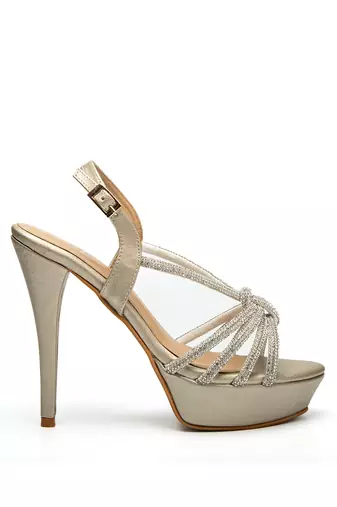 White leather finish heels