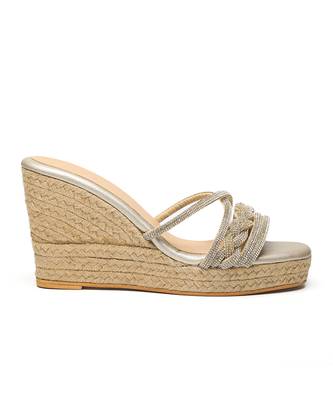 Gold velvet finish wedges 1