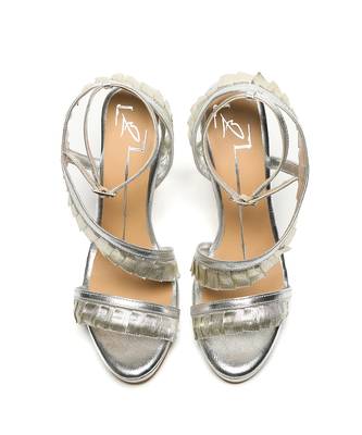 Silver suede finish High heels 1