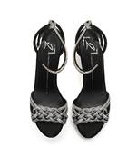 Black leather finish heels