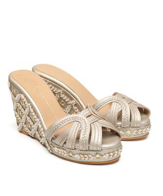 leather finish Silver wedges 1