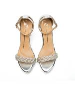 Silver heels With leather finish