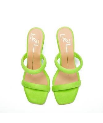 Green suede finish wedges 1