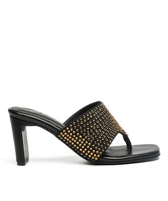  leather block Black heels 3