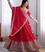 Pink crepe silk Designer lehenga choli for women