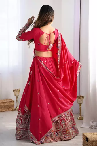 Pink crepe silk Designer lehenga choli for women