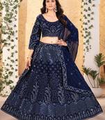 Blue Georgette lehenga choli for women