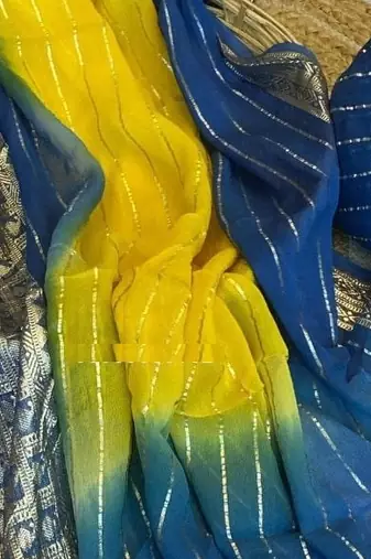 Lime 2D Shaded Viscose Georgette Saree