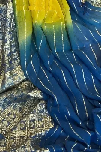 Lime 2D Shaded Viscose Georgette Saree