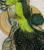 Green 2D Shaded Viscose Georgette Saree