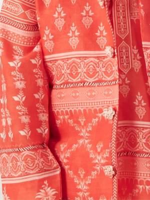 Red block print bandi set 3