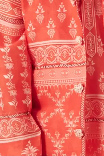 Red block print bandi set