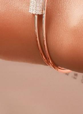 Rose gold  sterling silver alligned kada 2